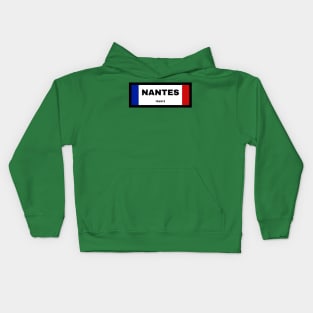 Nantes City in French Flag Kids Hoodie